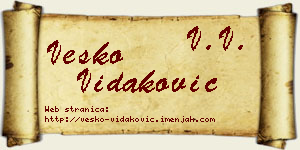 Vesko Vidaković vizit kartica